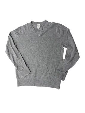 GAP Men's V-Neck Cotton Sweater Small Gray‎ Preppy Capsule Wardrobe Office Chic